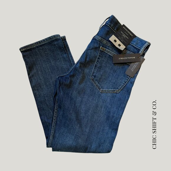 Banana Republic | Slim Straight Jeans | Dark Indigo Wash | 32W x 30L - Picture 1 of 5
